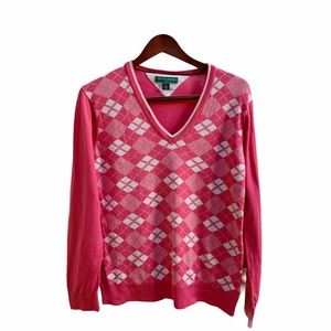 Tommy Hilfiger Golf Pullover V Neck Sweater Argyle